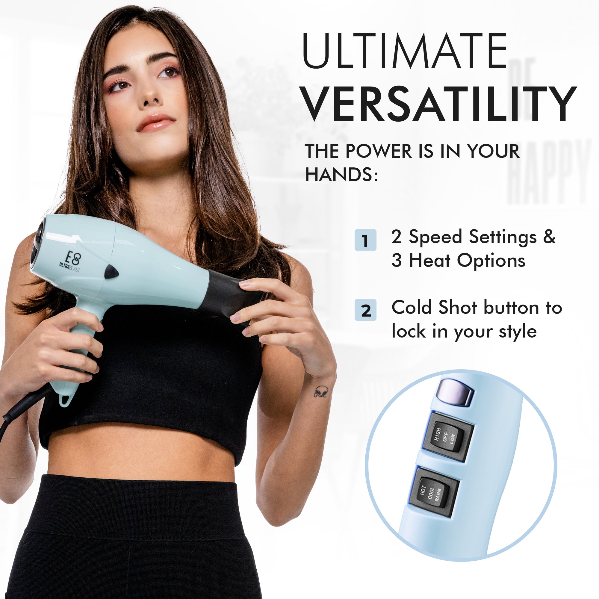 Moyoko E8 Hair Dryer – Blue