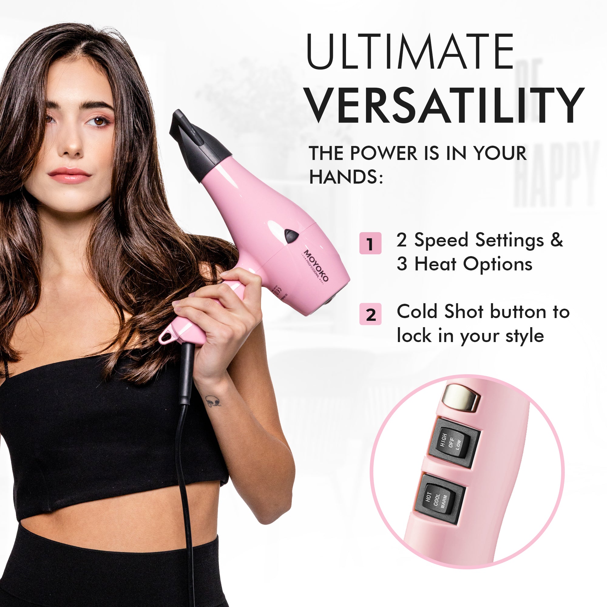 Moyoko E8 Hair Dryer – Pink