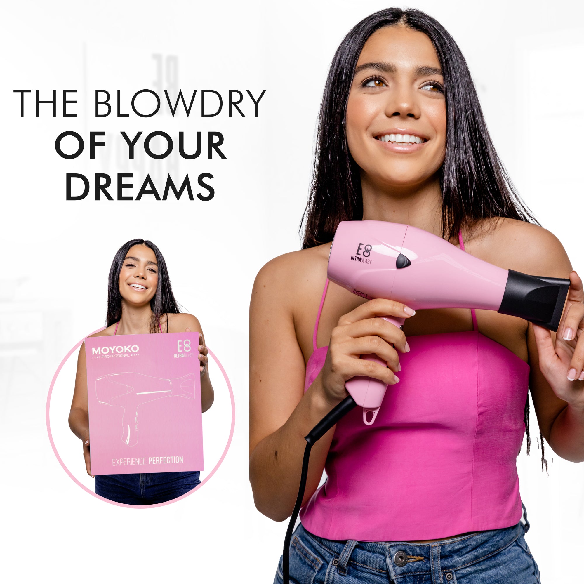 Moyoko E8 Hair Dryer – Pink