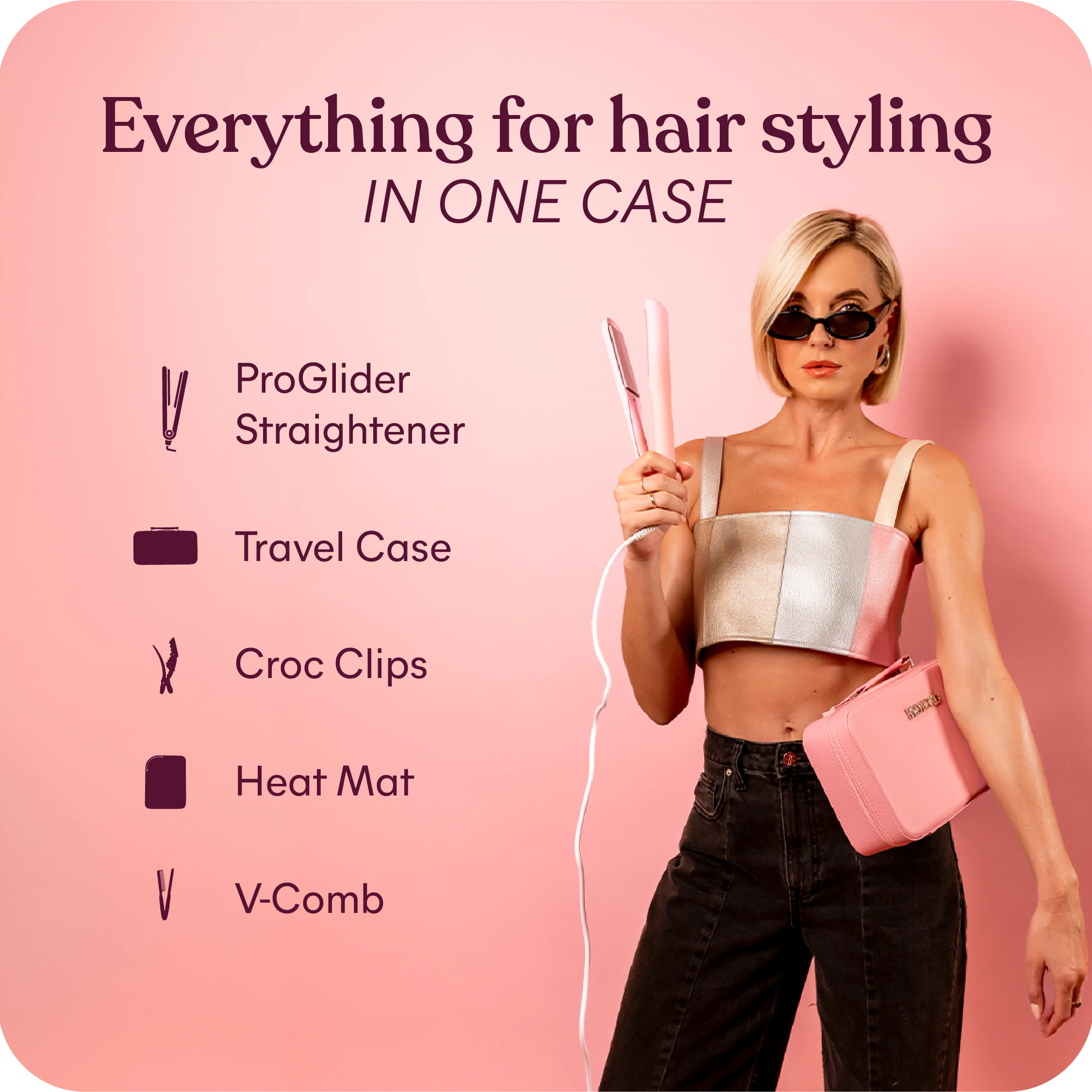 ProGlider Hair Straighter Styling Set.
